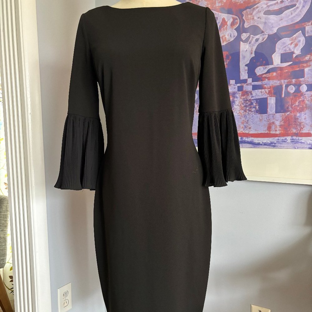 Calvin Klein Black Shift with Flutter Sleeves